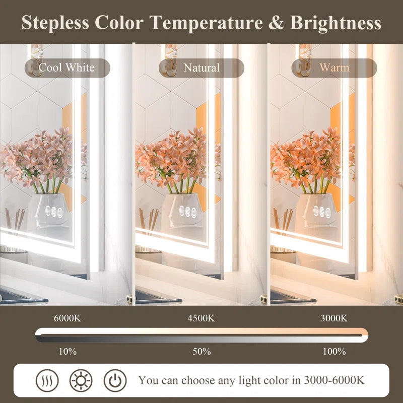 Chrisna Front and Backlit LED Bathroom Vanity Mirror