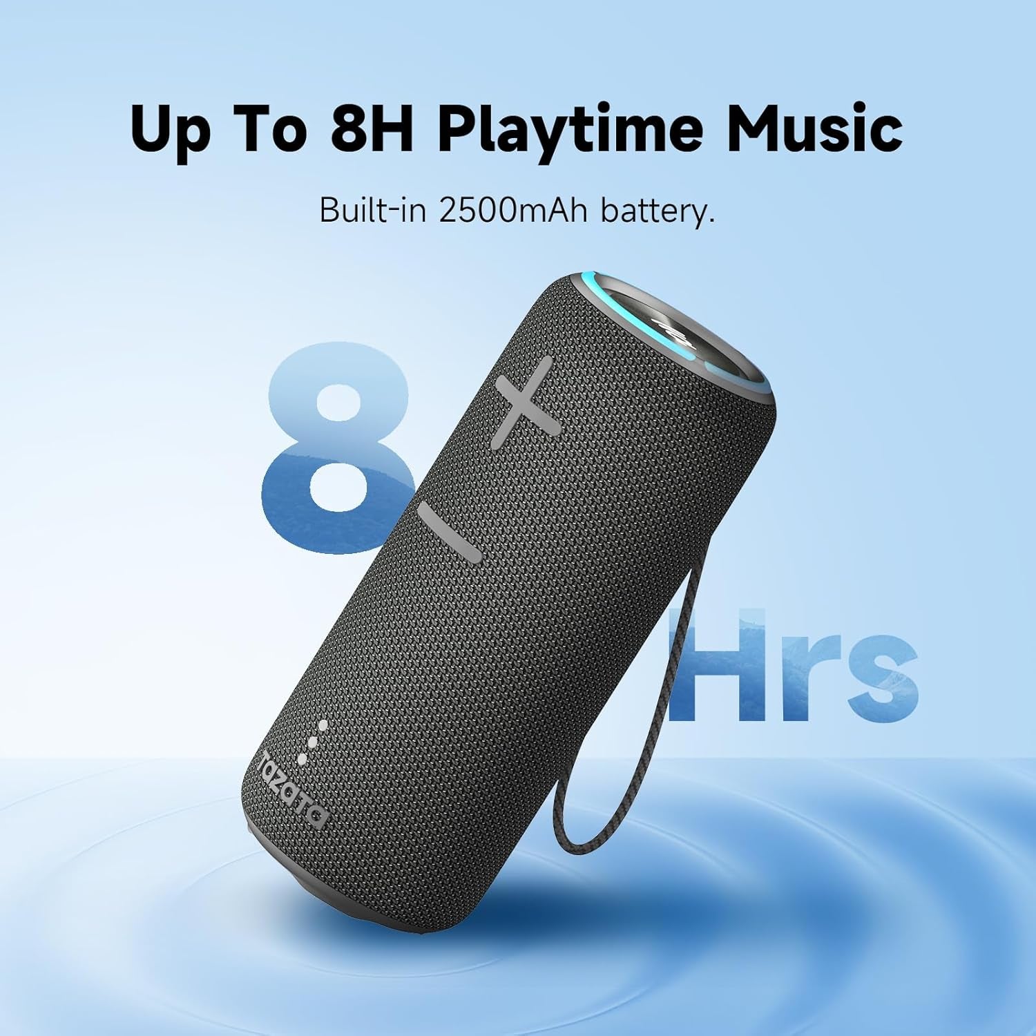 Portable Bluetooth Speaker, 30W Surround Sound, IPX7 Waterproof, Black Mesh Design, 360-Degree Audio, TWS Compatible, 8-Hour Battery, for Beach, Party, Camping