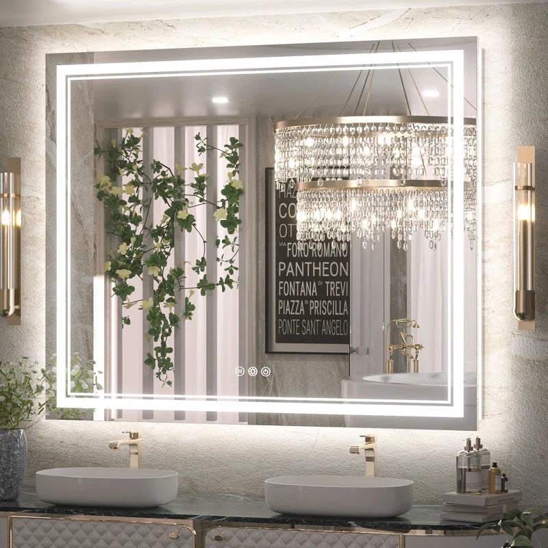 Chrisna Front and Backlit LED Bathroom Vanity Mirror