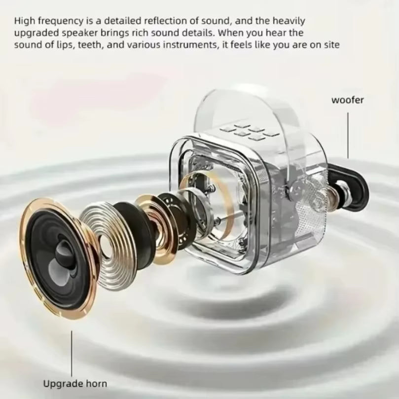 Portable Bluetooth 5.3 Speaker Karaoke Machine PA System with 2 Wireless Microphones Home Family Singing Children'S Gifts