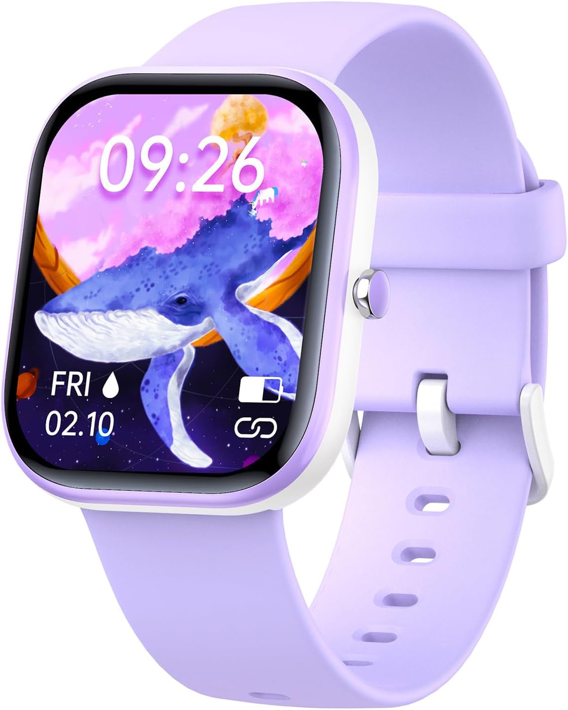 Kids Smart Watch for Boys Girls,Ip68 Waterproof Kids Fitness Activity Tracker Watch,Heart Rate Sleep Monitor,8 Sport Modes,Pedometers,Calories Counter,Alarm Clock,Kid Gifts for Teens 5+ (Pruple)