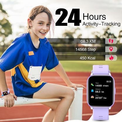 Smart Watch for Kids, 1.5" Kids Fitness Tracker with 19 Sports Modes, IP68 Waterproof, Sleep Monitor, Heart Rate, Pedometer, No App/Phone Required,Birthday Gifts for Girls Boys Teens Age 6-15