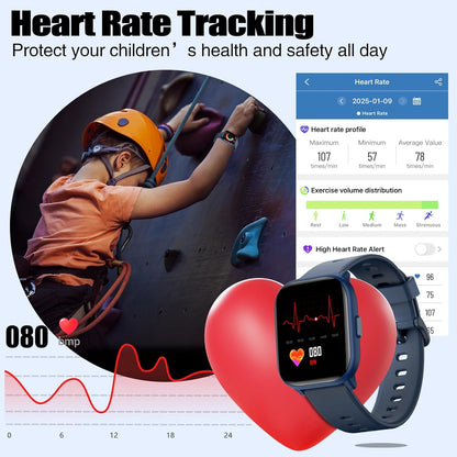Kids Watch for Girls Boys with IP68 Waterproof, Girls Watch with 19 Sports Modes, Sleep Tracking, Pedometer, Stopwatch, Kids Activity Tracker Birthday Gifts for Boys Age 6-15 Years Old