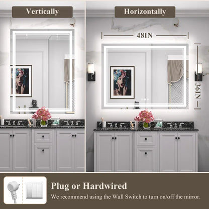 Chrisna Front and Backlit LED Bathroom Vanity Mirror