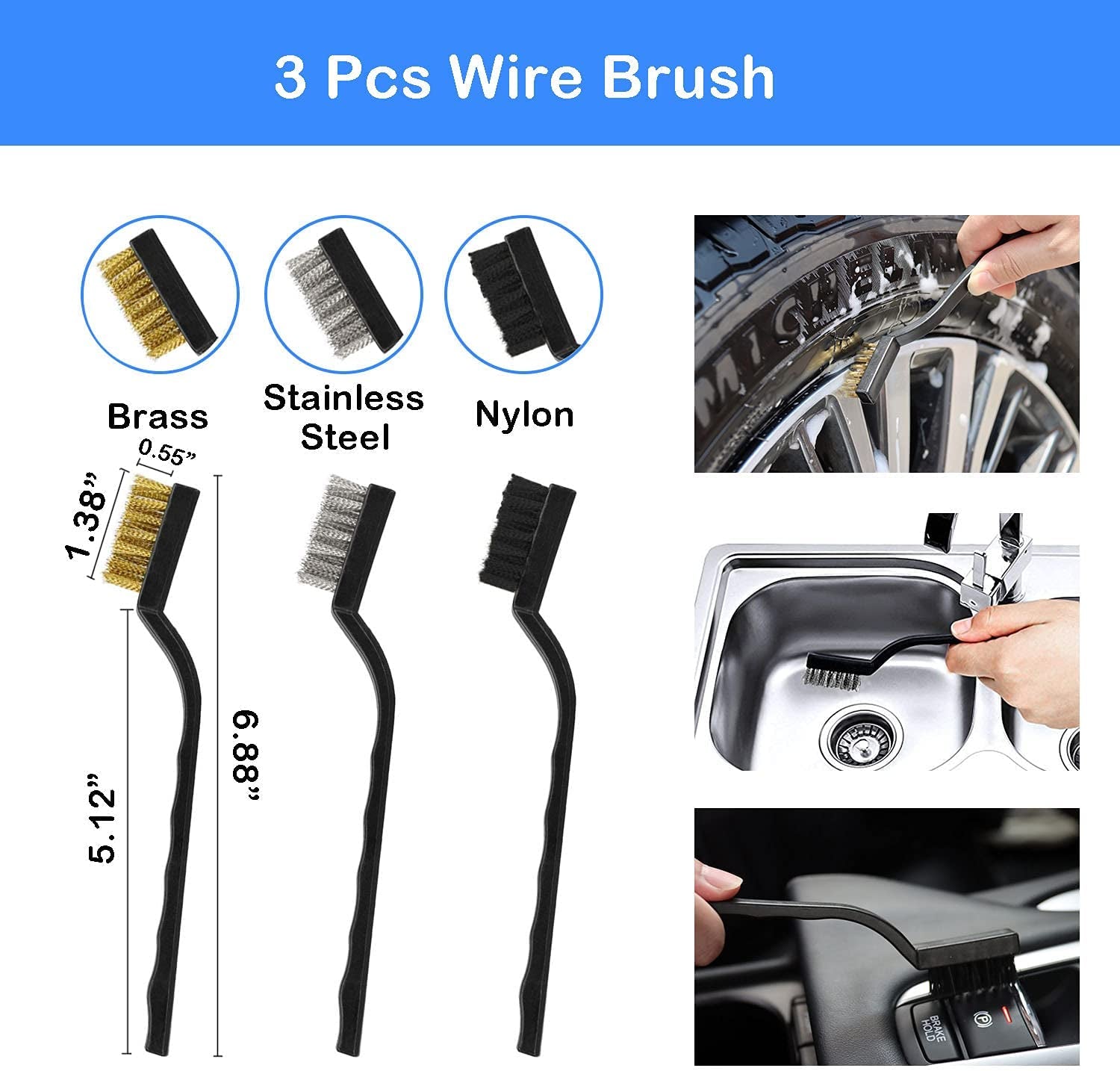 20Pcs Car Detailing Brush Set, Car Wheel Tire Brush Set, Car Detailing Kit with 17" Rim Wheel Brush, Tire Brush, Car Cleaning Kit for Cleaning Wheels, Interior, Exterior, Dashboard, Leather, Air Vent