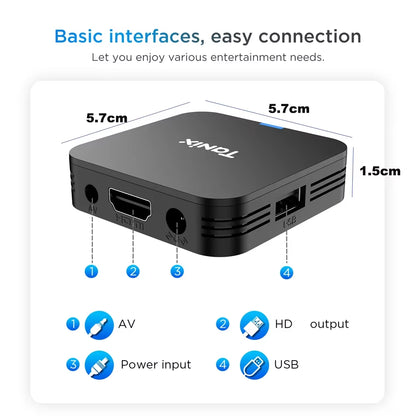 Global Android 10.0 TV Box Tanix TX1 CPU Allwinner H313 Support 4K 2.4G Wifi RAM 2GB ROM 16GB 8GB Multi Language Smart TV BOX