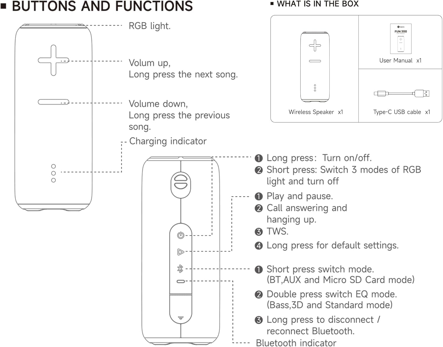 Portable Bluetooth Speaker, 30W Surround Sound, IPX7 Waterproof, Black Mesh Design, 360-Degree Audio, TWS Compatible, 8-Hour Battery, for Beach, Party, Camping