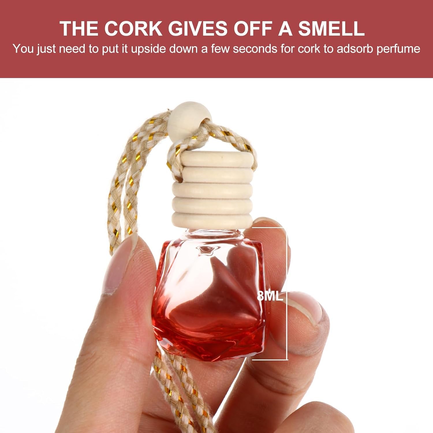 5Pcs Car Perfume Pendant Glass Perfume Bottle Refillable Car Essential Oil Diffuser Perfume Diffuser